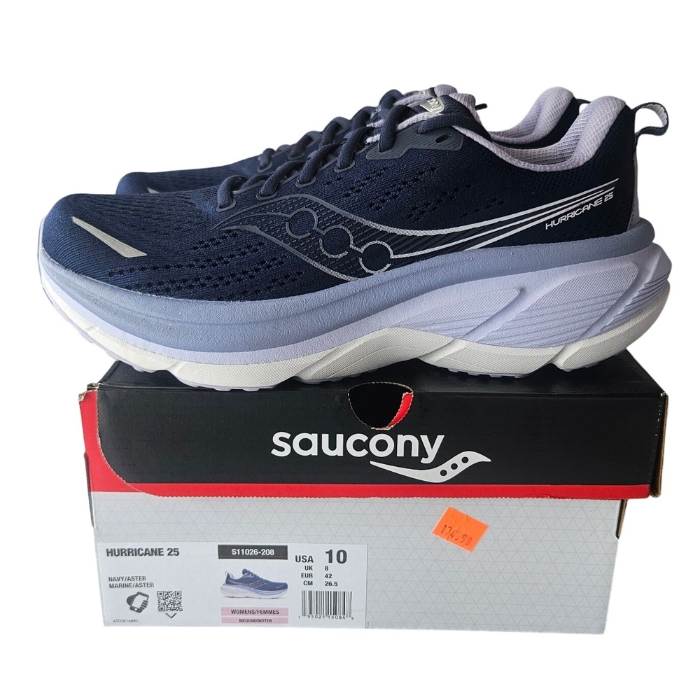 Saucony Hurricane 25 Womens Running Shoes Navy Aster S11026-208 Size 10 NEW